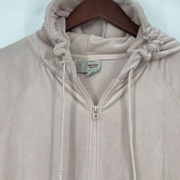 SATURDAY SUNDAY x ANTHROPOLOGIE | Pink Cozy Ribbed Velvet Hooded Jumpsuit | Smal - Picture 3 of 14